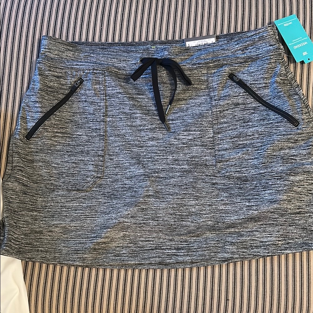 Tek Gear Gray Mini Skirt Tie Front Athletic